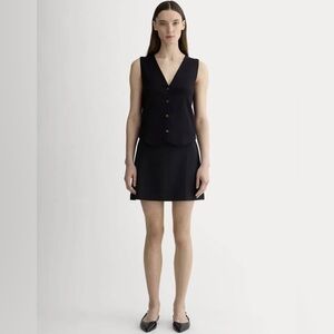 Everlane black mini skirt stretch stretchy fabric high waist size 0